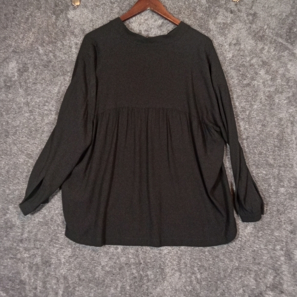 Eileen Fisher Linen Black Long Sleeve Office Mature Size Large Women - Picture 5 of 8